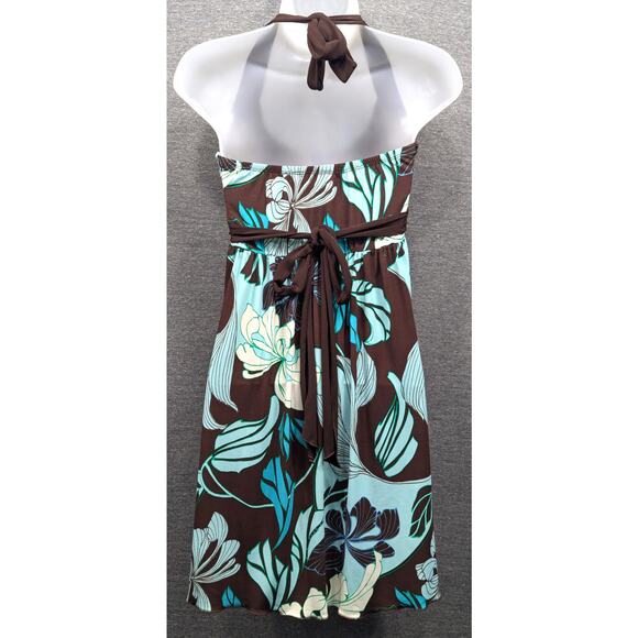 VINTAGE LA BELLE Dress - Blue/Brown, Strapless, Y2K, Ties, Mini, Size Small - Picture 4 of 5